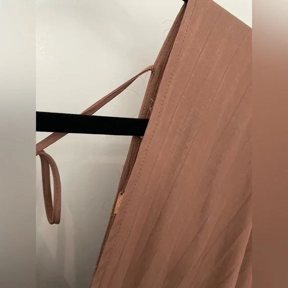 Free People Arzel Mini Dress Long Sleeve Cinnamon Size Small Pleated Boho.    11 - Picture 7 of 16